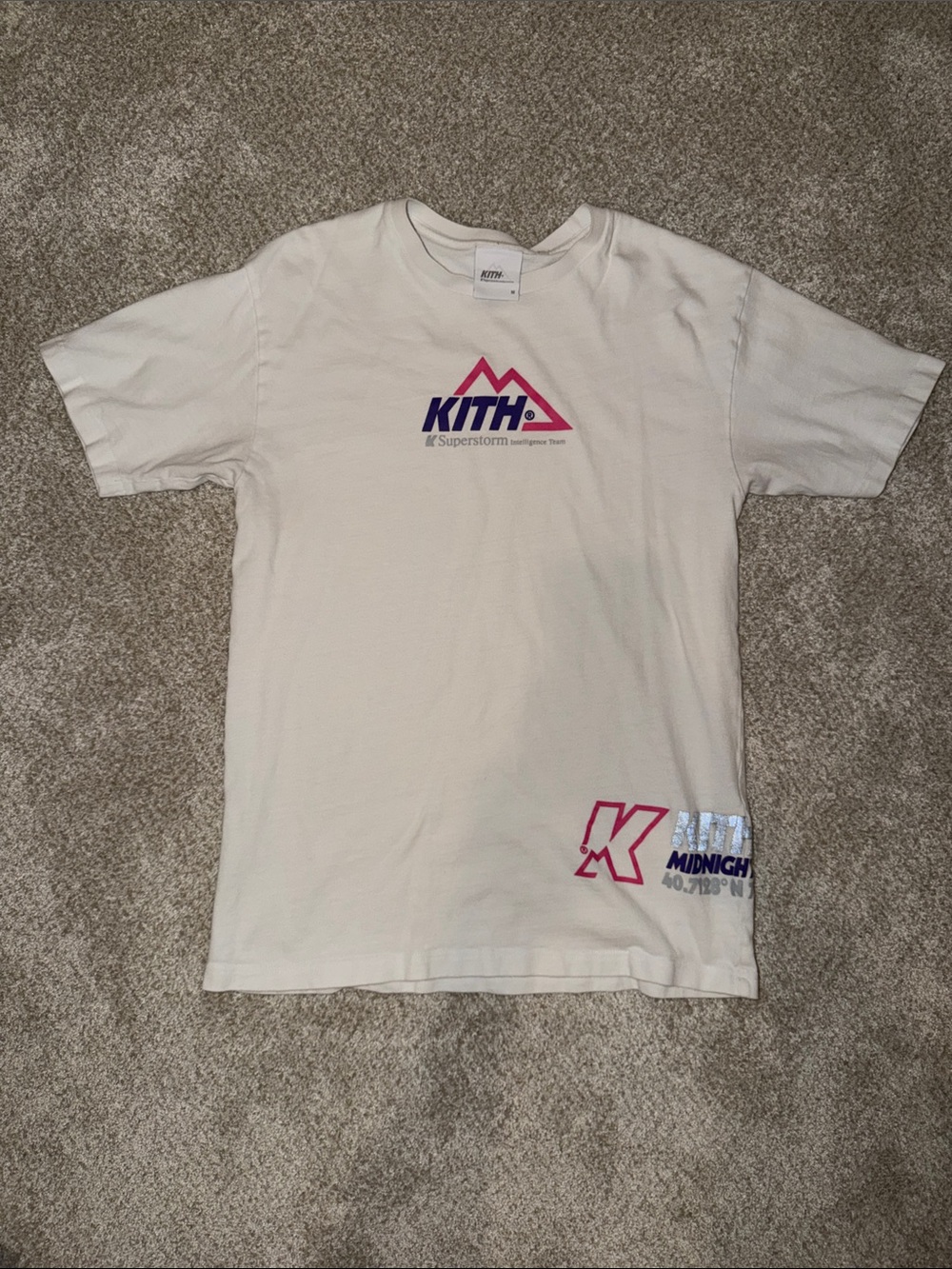 Kith Midnight Intelligence Team Superstorm Ski Tee White Medium RARE
